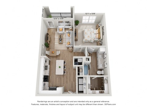 a floor plan of a 3 bedroom apartment